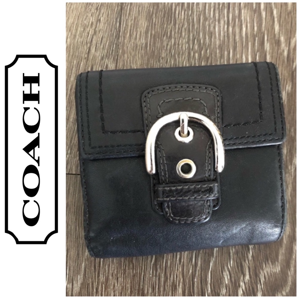 Black leather Coach wallet Soho Mini
